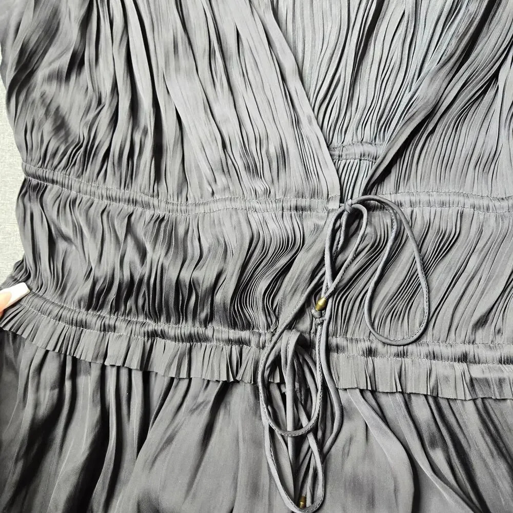Ulla Johnson Kaiya Pleated Midi Dress in Gray - Picture 9 of 9